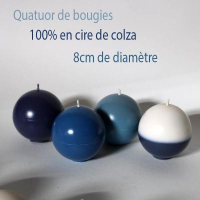 Quatuor de bougies rondes